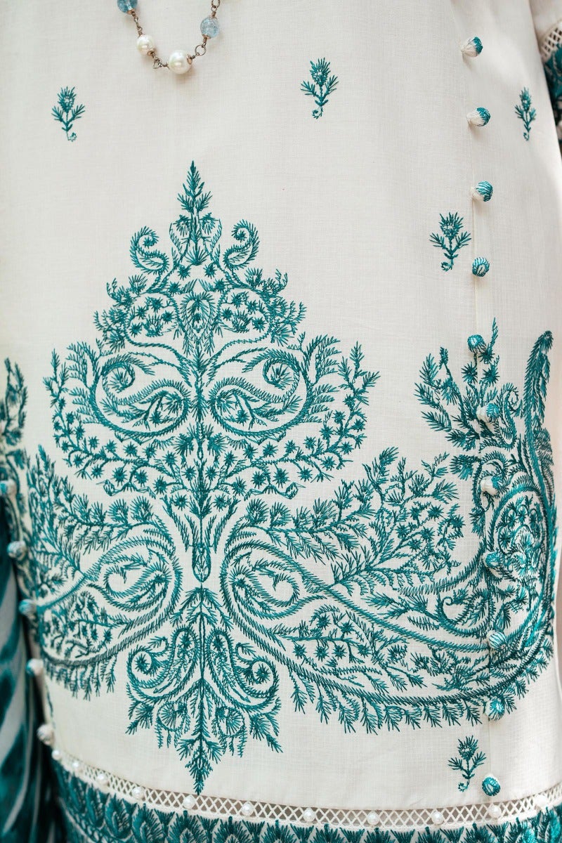 SANA SAFINAZ 3 Piece Unstitched Printed Embroidered Lawn Suit - M232-017A-CJ