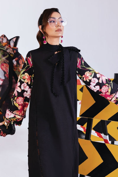 Maria. B 3 Pc Unstitched Printed Slub Khaddar Suit - MB-CUS25-1101 B