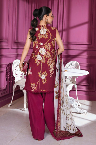 Maria. B 3 Pc Unstitched Printed Linen Suit - MB-CUS25-1102 B
