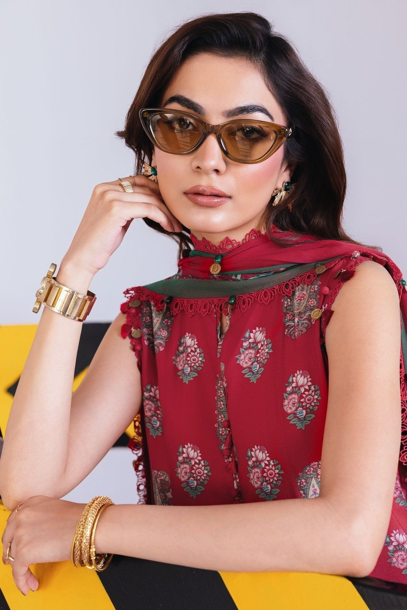 Maria. B 3 Pc Unstitched Printed Linen Suit - MB-CUS25-1110 A