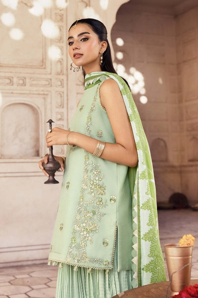 Maria. B 3 Pc Unstitched Embroidered Silk Cotton Net Suit - MB-FUS25-801