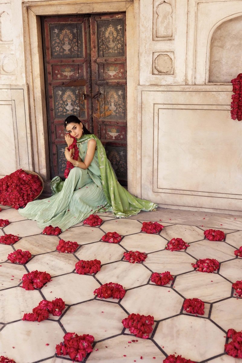 Maria. B 3 Pc Unstitched Embroidered Silk Cotton Net Suit - MB-FUS25-801