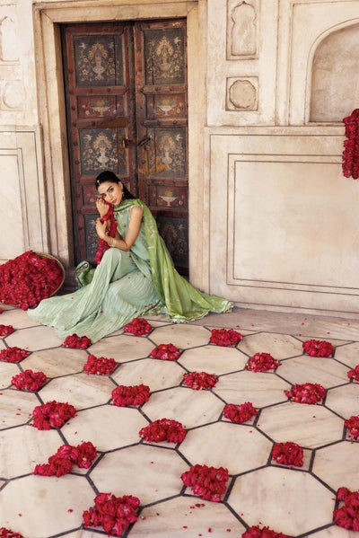 Maria. B 3 Pc Unstitched Embroidered Silk Cotton Net Suit - MB-FUS25-801