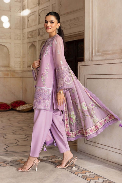 Maria. B 3 Pc Unstitched Embroidered Silk Cotton Net Suit - MB-FUS25-802