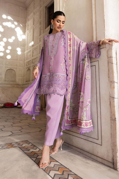 Maria. B 3 Pc Unstitched Embroidered Silk Cotton Net Suit - MB-FUS25-802
