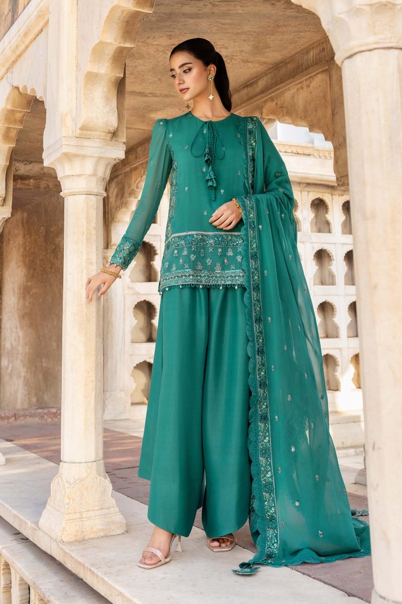 Maria. B 3 Pc Unstitched Embroidered Chiffon Suit - MB-FUS25-803