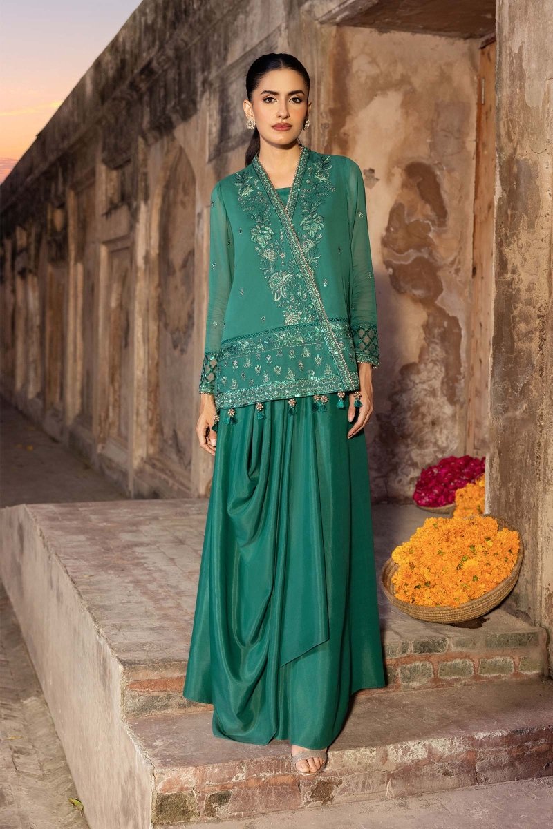 Maria. B 3 Pc Unstitched Embroidered Chiffon Suit - MB-FUS25-803