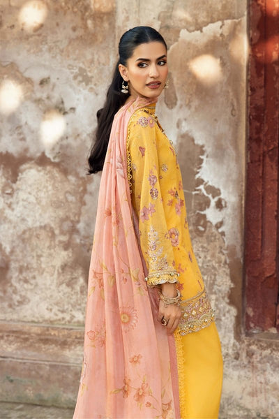 Maria. B 3 Pc Unstitched Embroidered Silk Cotton Net Suit - MB-FUS25-804