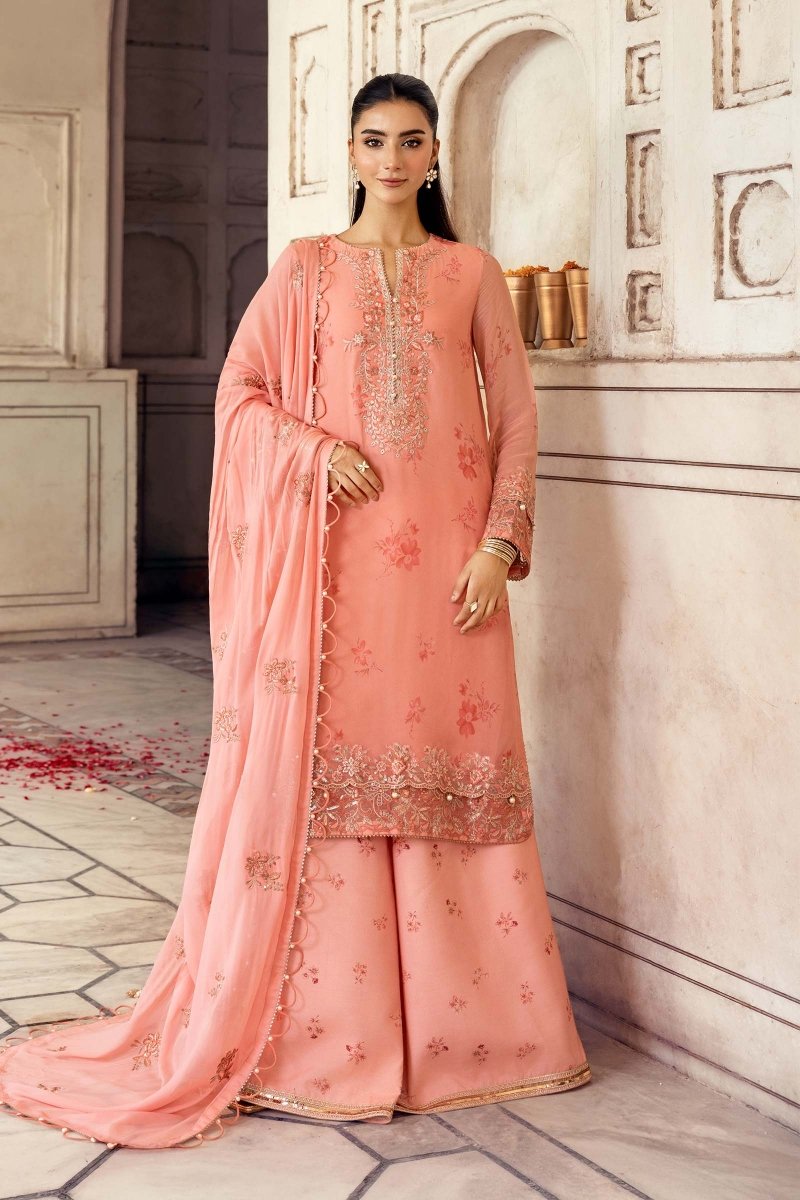 Maria. B 3 Pc Unstitched Embroidered Chiffon Suit - MB-FUS25-807