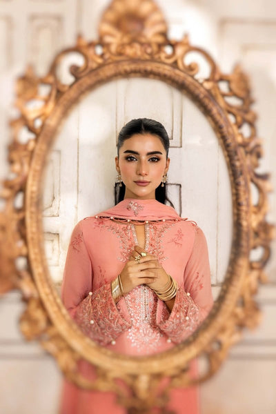 Maria. B 3 Pc Unstitched Embroidered Chiffon Suit - MB-FUS25-807