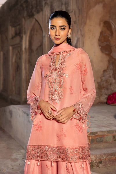 Maria. B 3 Pc Unstitched Embroidered Chiffon Suit - MB-FUS25-807