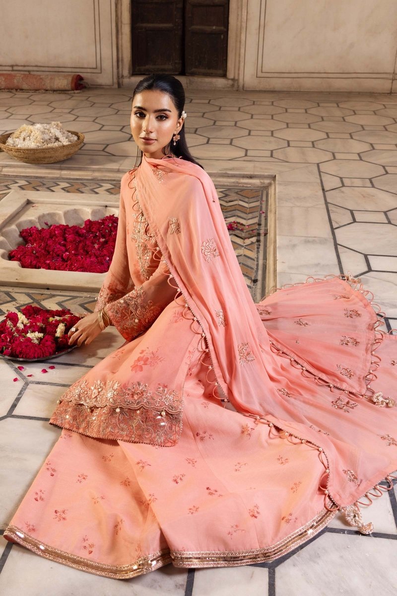 Maria. B 3 Pc Unstitched Embroidered Chiffon Suit - MB-FUS25-807