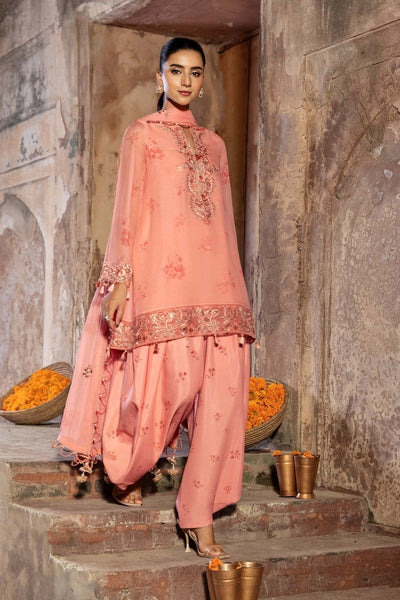 Maria. B 3 Pc Unstitched Embroidered Chiffon Suit - MB-FUS25-807