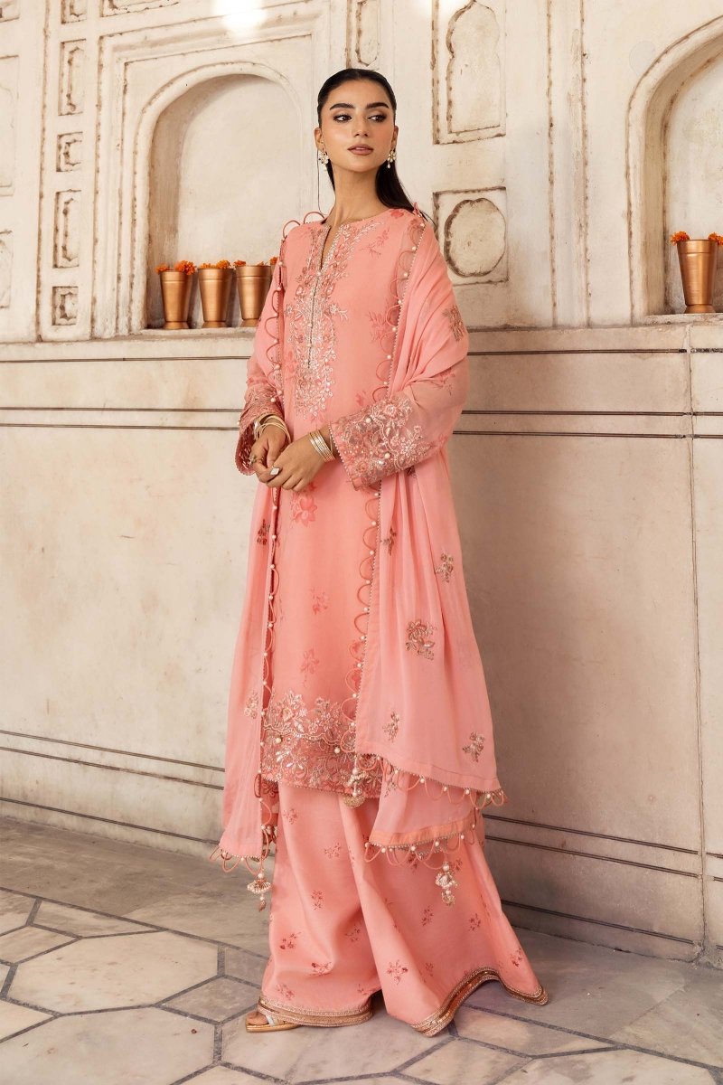 Maria. B 3 Pc Unstitched Embroidered Chiffon Suit - MB-FUS25-807
