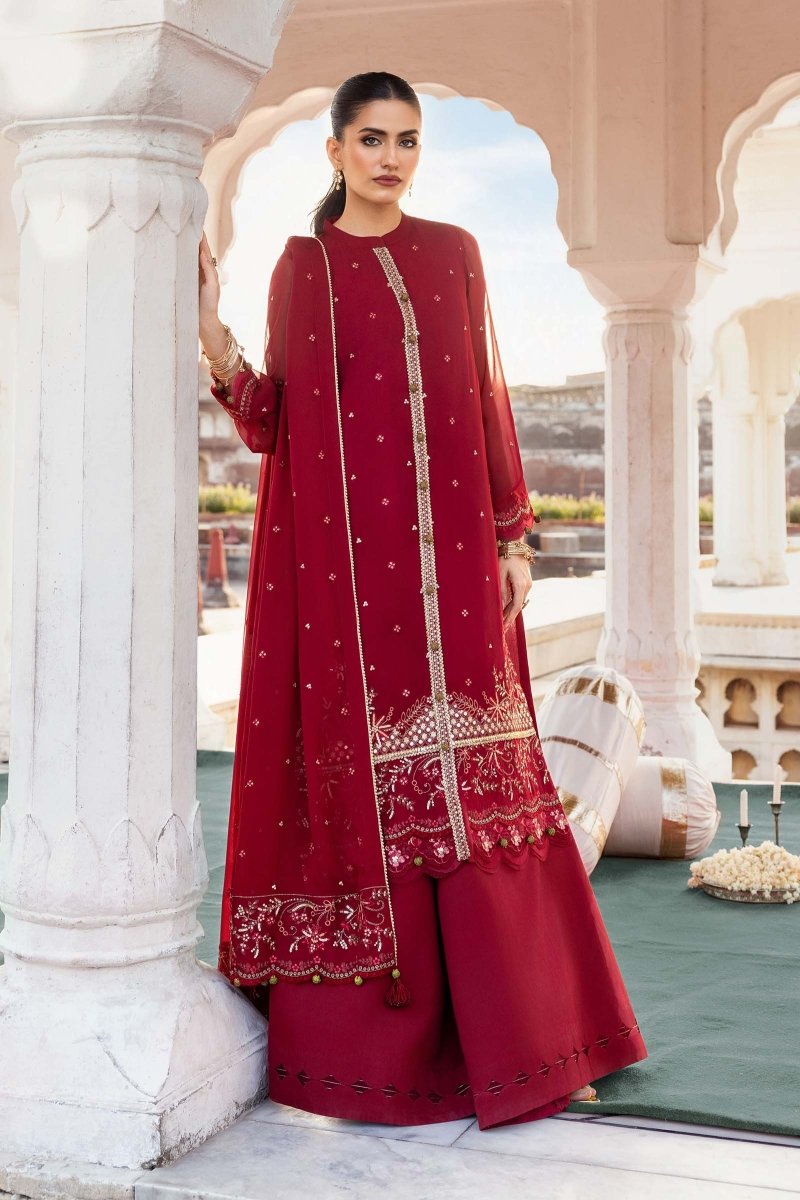 Maria. B 3 Pc Unstitched Embroidered Chiffon Suit - MB-FUS25-808