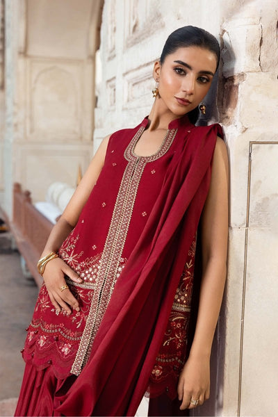 Maria. B 3 Pc Unstitched Embroidered Chiffon Suit - MB-FUS25-808