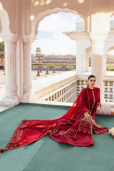 Maria. B 3 Pc Unstitched Embroidered Chiffon Suit - MB-FUS25-808