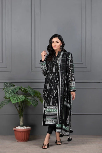 Lakhani Mono Chrome 3 Piece Unstitched Printed Lawn Suit MCC-7011