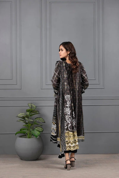 Lakhani Mono Chrome 3 Piece Unstitched Printed Lawn Suit MCC-7020