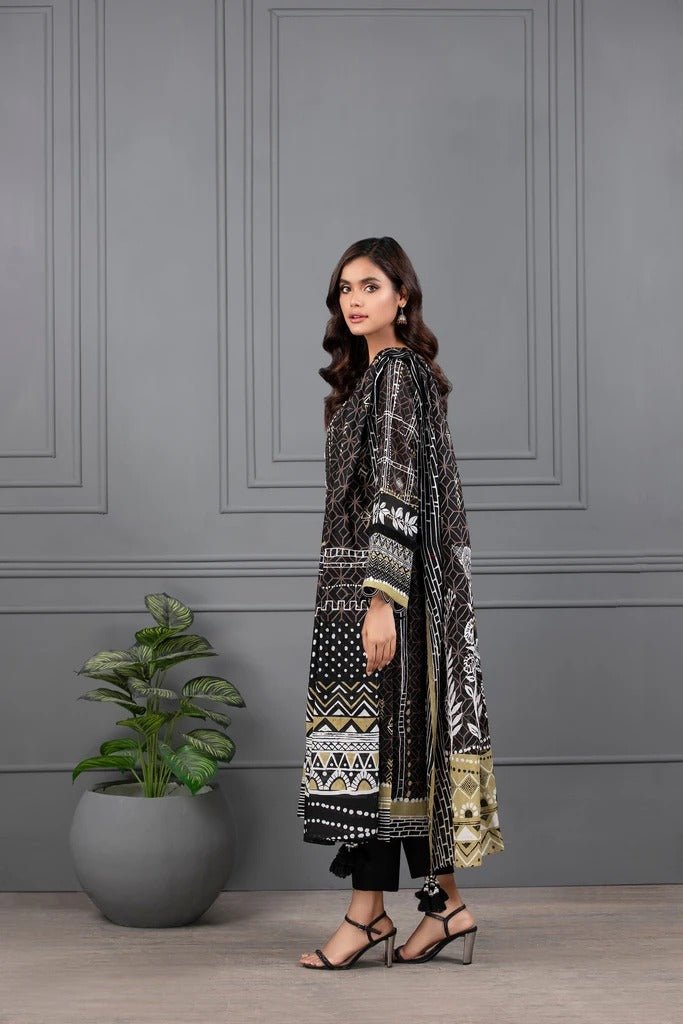 Lakhani Monochrome Ready To Wear 3 Piece Printed Lawn Suit LSM-2397