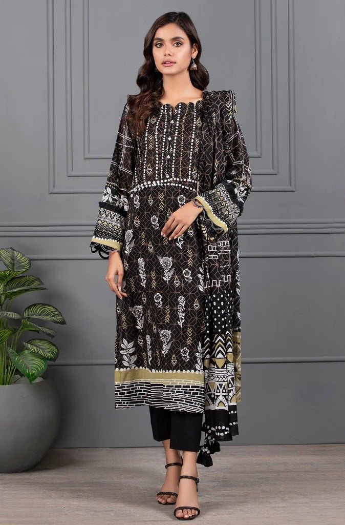 Lakhani Monochrome Ready To Wear 3 Piece Printed Lawn Suit LSM-2397