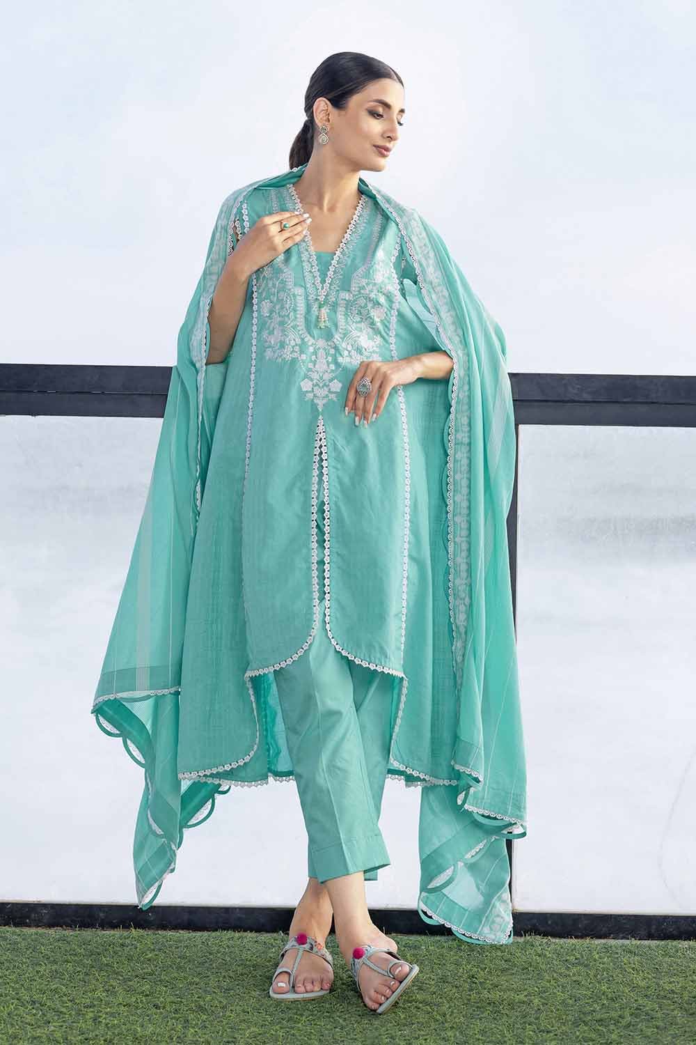Gul Ahmed 3PC Embroidered Jacquard Unstitched Suit with Yarn Dyed Dupatta MJ-32044