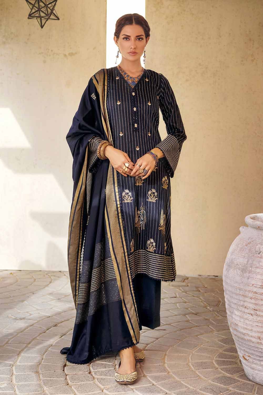 Gul Ahmed 3PC Embroidered Jacquard Unstitched Suit MJ-32076