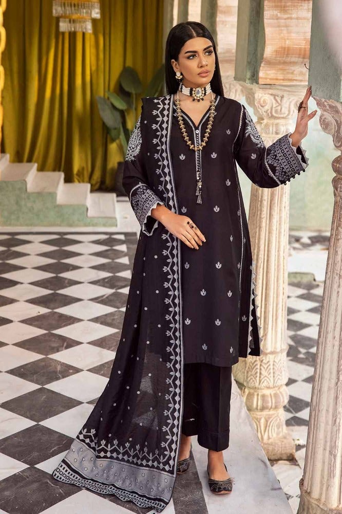 Gul Ahmed 3PC Jacquard Embroidered Unstitched Suit with Dupatta and Inner - MJ-42002