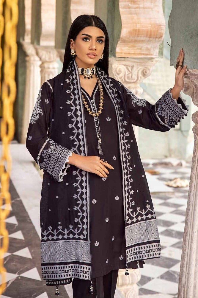 Gul Ahmed 3PC Jacquard Embroidered Unstitched Suit with Dupatta and Inner - MJ-42002