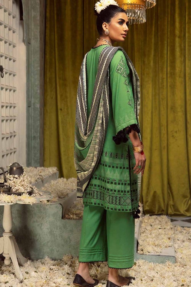 Gul Ahmed 3PC Jacquard Unstitched Suit with Printed Leno Dupatta - MJ-42004