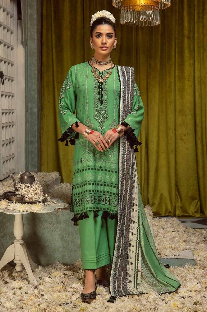 Gul Ahmed 3PC Jacquard Unstitched Suit with Printed Leno Dupatta - MJ-42004