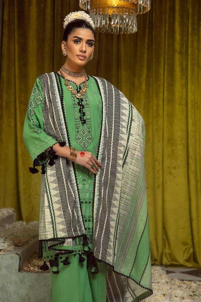 Gul Ahmed 3PC Jacquard Unstitched Suit with Printed Leno Dupatta - MJ-42004