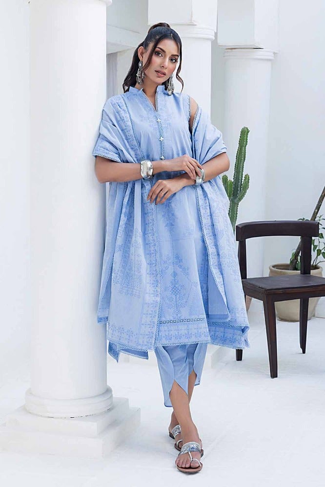Gul Ahmed 3PC Chambray Jacquard Unstitched Suit MJ-42008