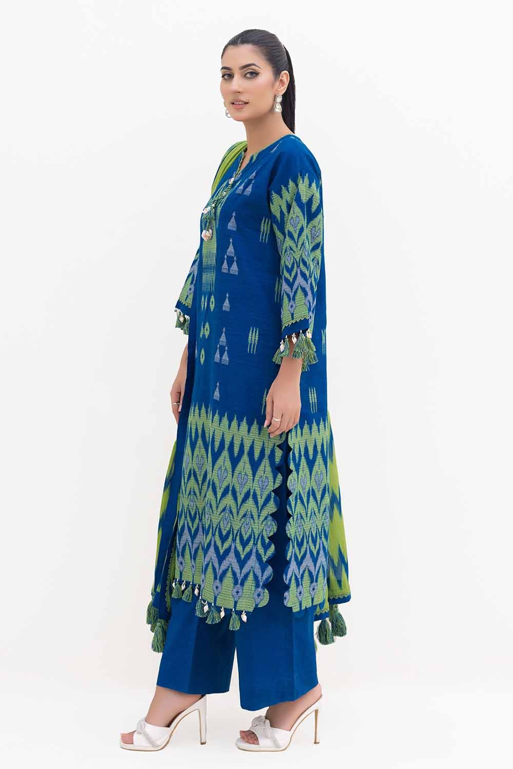 Gul Ahmed 3PC Unstitched Jacquard Suit with Printed Cotton Net Dupatta MJ-42053