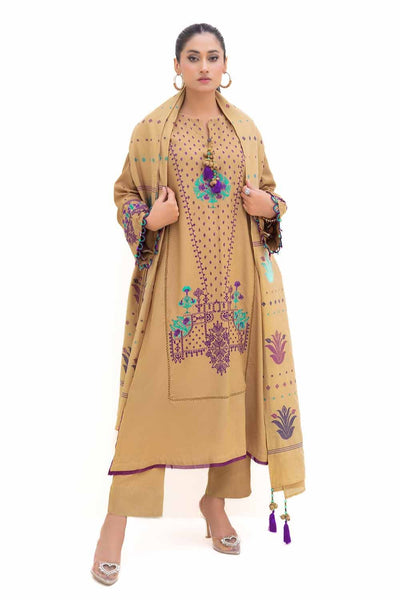 Gul Ahmed 3PC Unstitched Embroidered Karandi Suit with Jacquard Dupatta MJ-42057