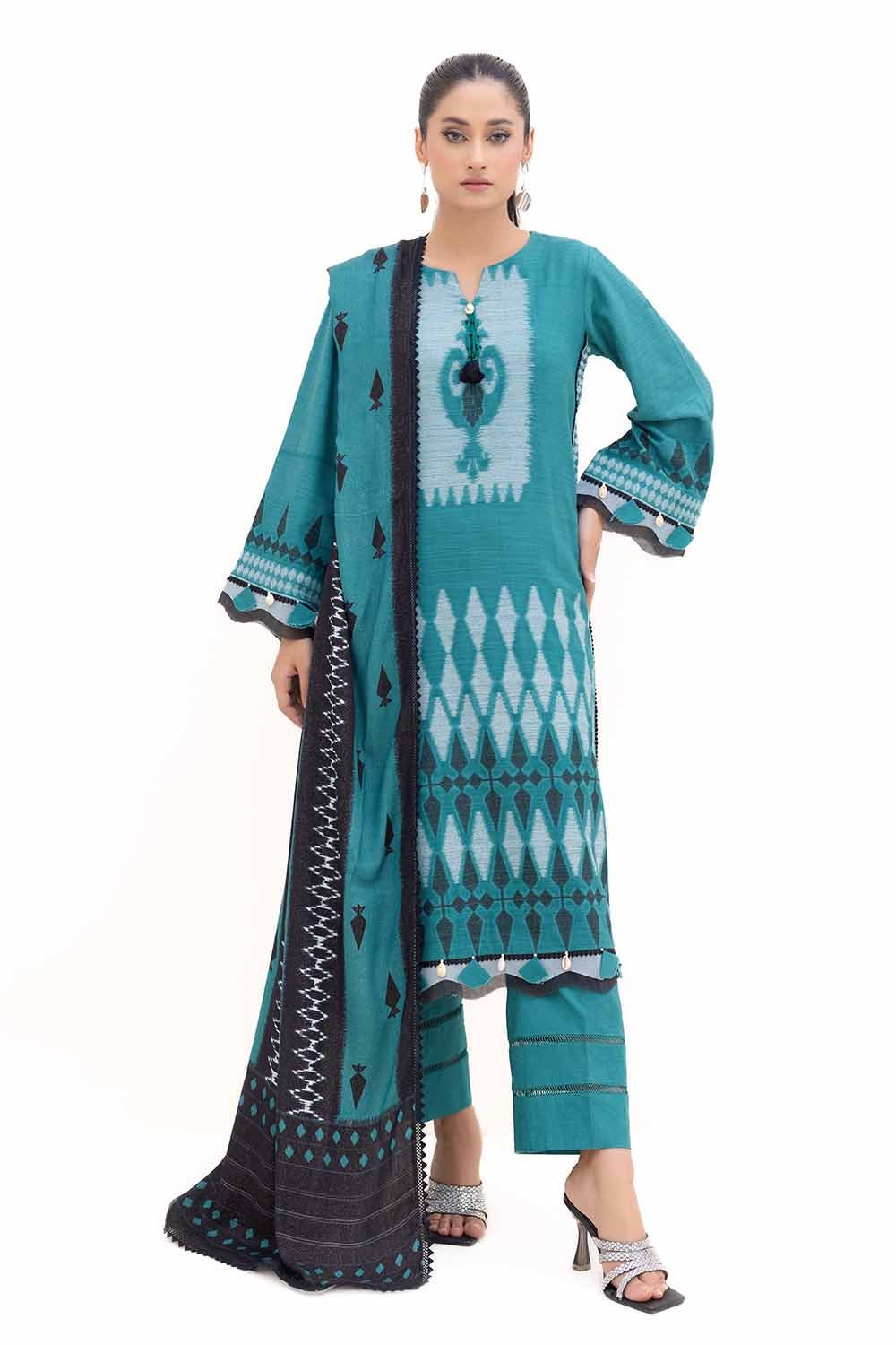 Gul Ahmed 3PC Unstitched Jacquard Suit with Printed Pashmina Dupatta MJ-42058