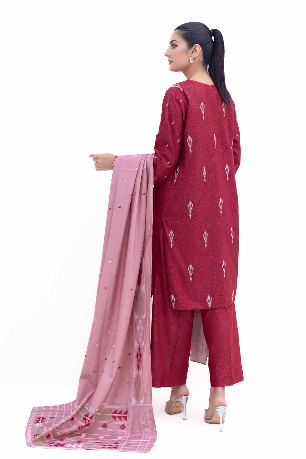 Gul Ahmed 3PC Unstitched Embroidered Karandi Suit with Jacquard Dupatta MJ-42060