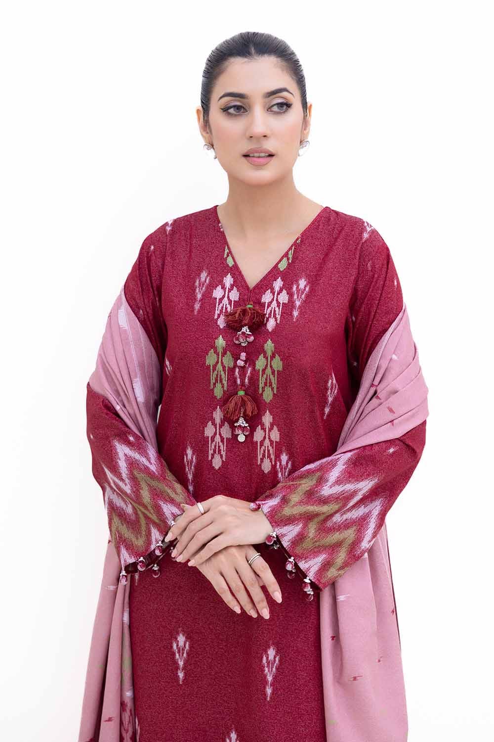 Gul Ahmed 3PC Unstitched Embroidered Karandi Suit with Jacquard Dupatta MJ-42060