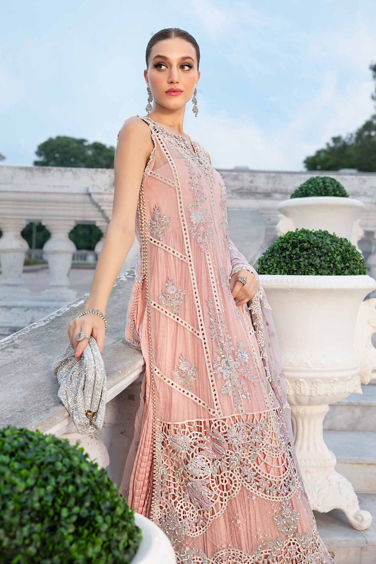 Maria. B 03 Piece Unstitched Embroidered Chiffon Suit - MPC-24-106