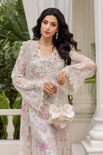 Maria. B 3 Piece Unstitched Embroidered Chiffon Suit - MPC-25-101