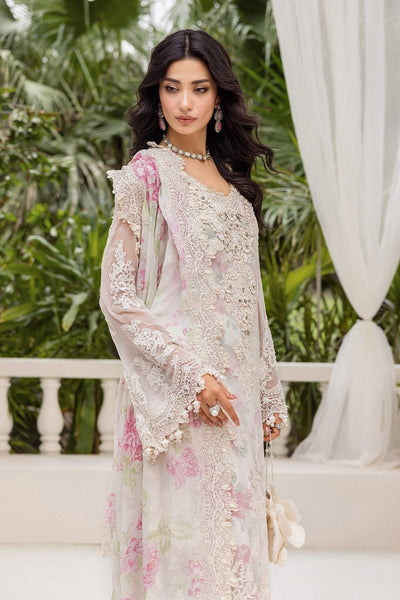 Maria. B 3 Piece Unstitched Embroidered Chiffon Suit - MPC-25-101