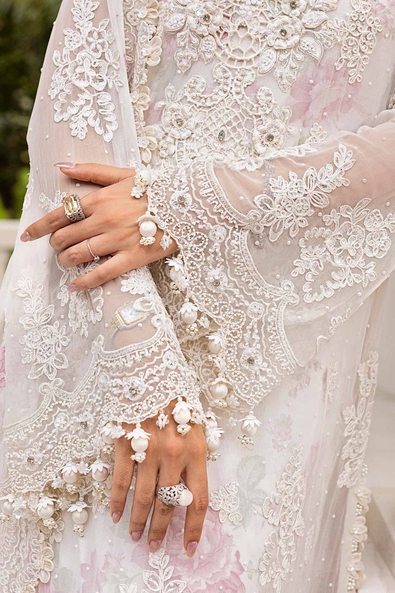 Maria. B 3 Piece Unstitched Embroidered Chiffon Suit - MPC-25-101