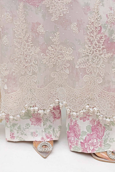 Maria. B 3 Piece Unstitched Embroidered Chiffon Suit - MPC-25-101