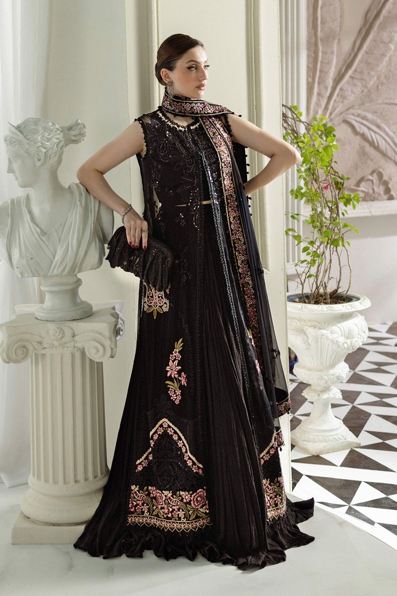 Maria. B 3 Piece Unstitched Embroidered Chiffon Suit - MPC-25-104