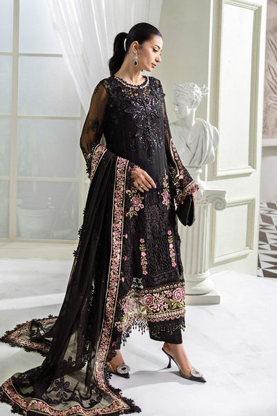 Maria. B 3 Piece Unstitched Embroidered Chiffon Suit - MPC-25-104