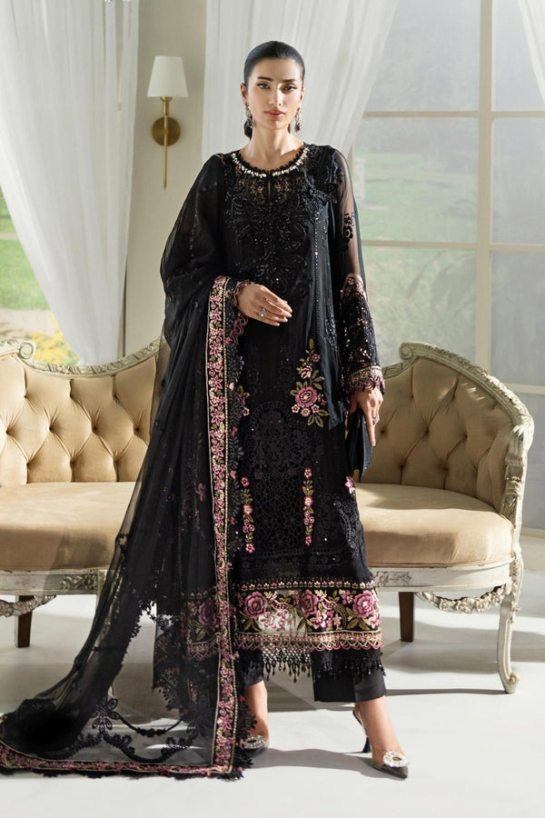 Maria. B 3 Piece Unstitched Embroidered Chiffon Suit - MPC-25-104