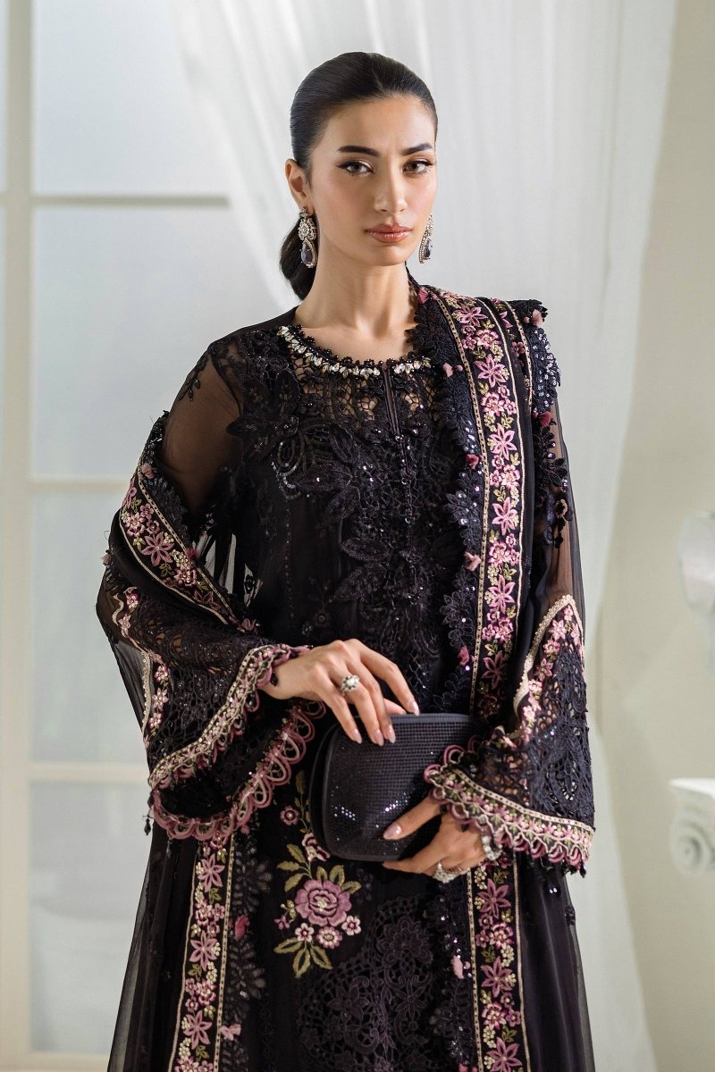 Maria. B 3 Piece Unstitched Embroidered Chiffon Suit - MPC-25-104