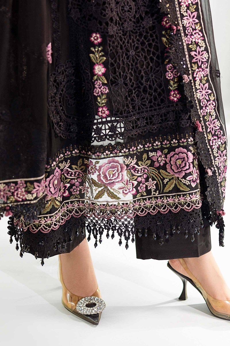 Maria. B 3 Piece Unstitched Embroidered Chiffon Suit - MPC-25-104