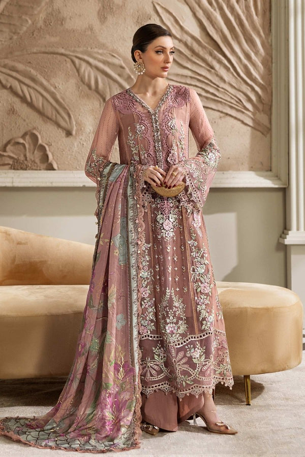 Maria. B 3 Piece Unstitched Embroidered Chiffon Suit - MPC-25-105