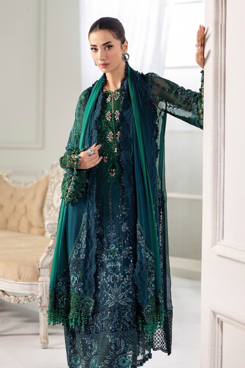 Maria. B 3 Piece Unstitched Embroidered Chiffon Suit - MPC-25-106